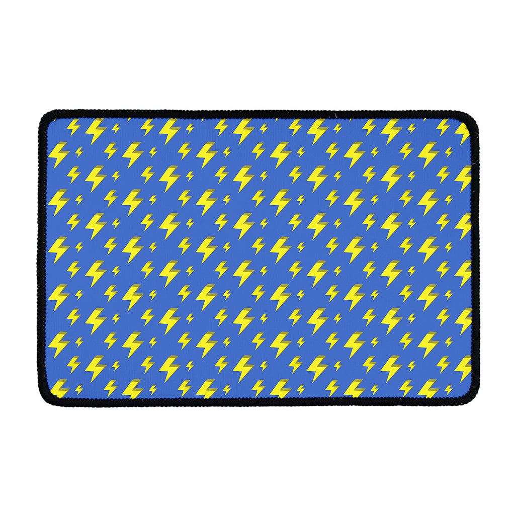 Blue And Yellow Lightning Pattern Print Kitchen Mat
