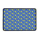 Blue And Yellow Lightning Pattern Print Kitchen Mat