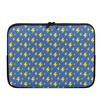 Blue And Yellow Lightning Pattern Print Laptop Sleeve