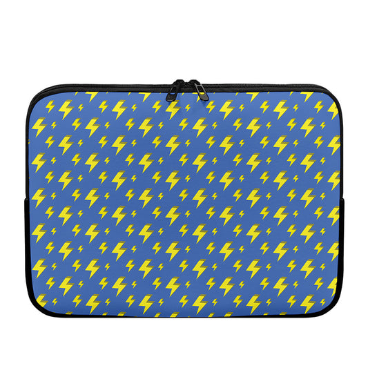 Blue And Yellow Lightning Pattern Print Laptop Sleeve