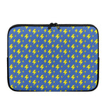 Blue And Yellow Lightning Pattern Print Laptop Sleeve