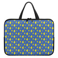 Blue And Yellow Lightning Pattern Print Laptop Sleeve With Handle