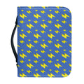 Blue And Yellow Lightning Pattern Print Leather Bible Cover