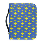 Blue And Yellow Lightning Pattern Print Leather Bible Cover