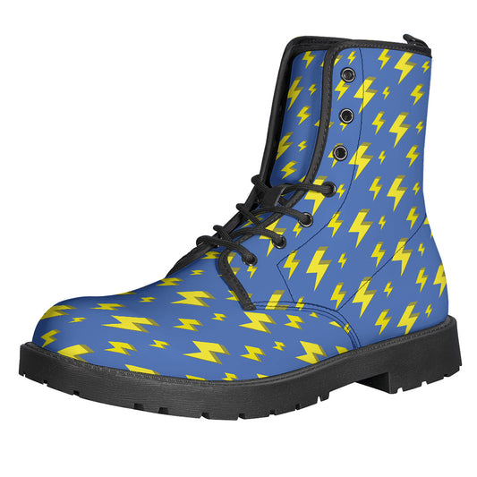 Blue And Yellow Lightning Pattern Print Backpack