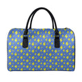 Blue And Yellow Lightning Pattern Print Leather Duffel Bag