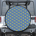 Blue And Yellow Lightning Pattern Print Leather Spare Tire Cover