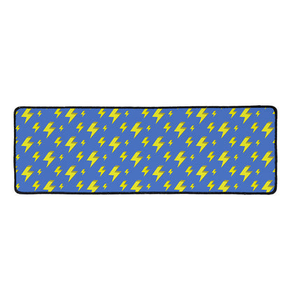 Blue And Yellow Lightning Pattern Print Long Kitchen Mat
