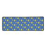 Blue And Yellow Lightning Pattern Print Long Kitchen Mat