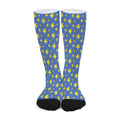 Blue And Yellow Lightning Pattern Print Long Socks