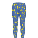 Blue And Yellow Lightning Pattern Print Men's leggings