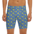 Blue And Yellow Lightning Pattern Print Men's Long Boxer Briefs