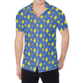 Blue And Yellow Lightning Pattern Print Men's Shirt