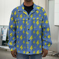 Blue And Yellow Lightning Pattern Print Men's Shirt Jacket