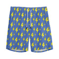 Blue And Yellow Lightning Pattern Print Men's Athletic Shorts