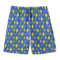Blue And Yellow Lightning Pattern Print Men's Swim Trunks