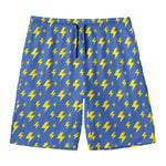 Blue And Yellow Lightning Pattern Print Men's Swim Trunks