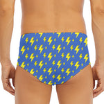 Blue And Yellow Lightning Pattern Print Men's Triangle Swim Briefs