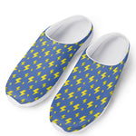 Blue And Yellow Lightning Pattern Print Mesh Casual Shoes