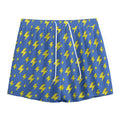 Blue And Yellow Lightning Pattern Print Mesh Shorts