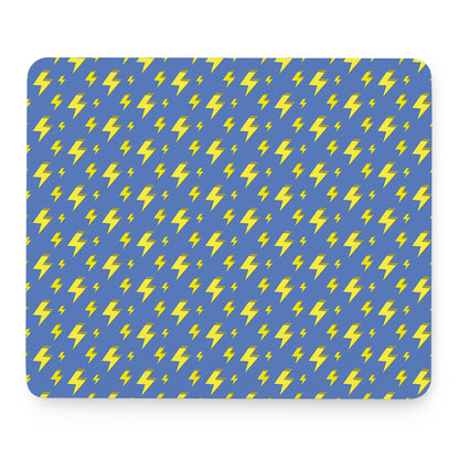 Blue And Yellow Lightning Pattern Print Mouse Pad