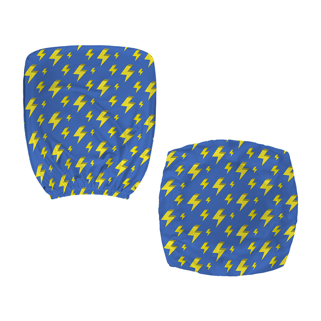 Blue And Yellow Lightning Pattern Print Office Chair Cover