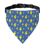 Blue And Yellow Lightning Pattern Print Over The Collar Dog Bandana
