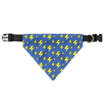 Blue And Yellow Lightning Pattern Print Over The Collar Dog Bandana