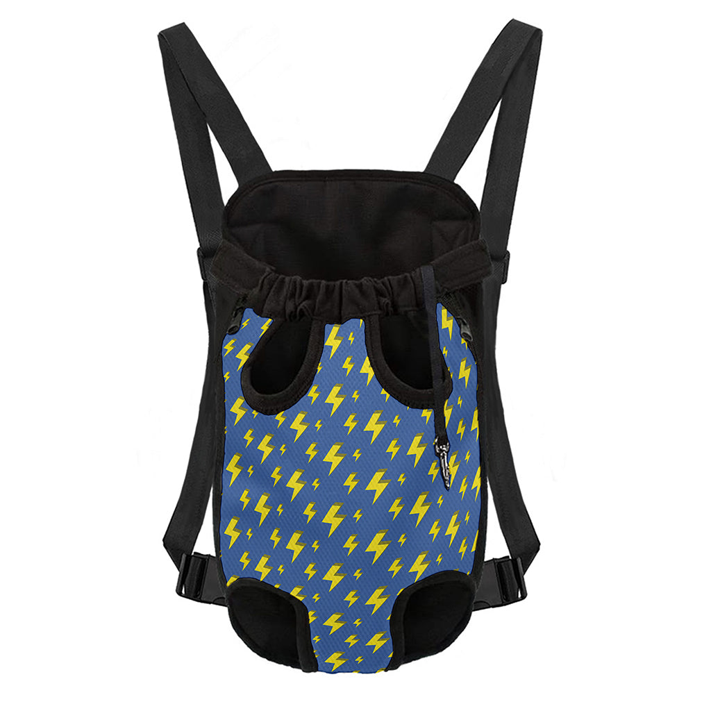Blue And Yellow Lightning Pattern Print Pet Carrier Backpack
