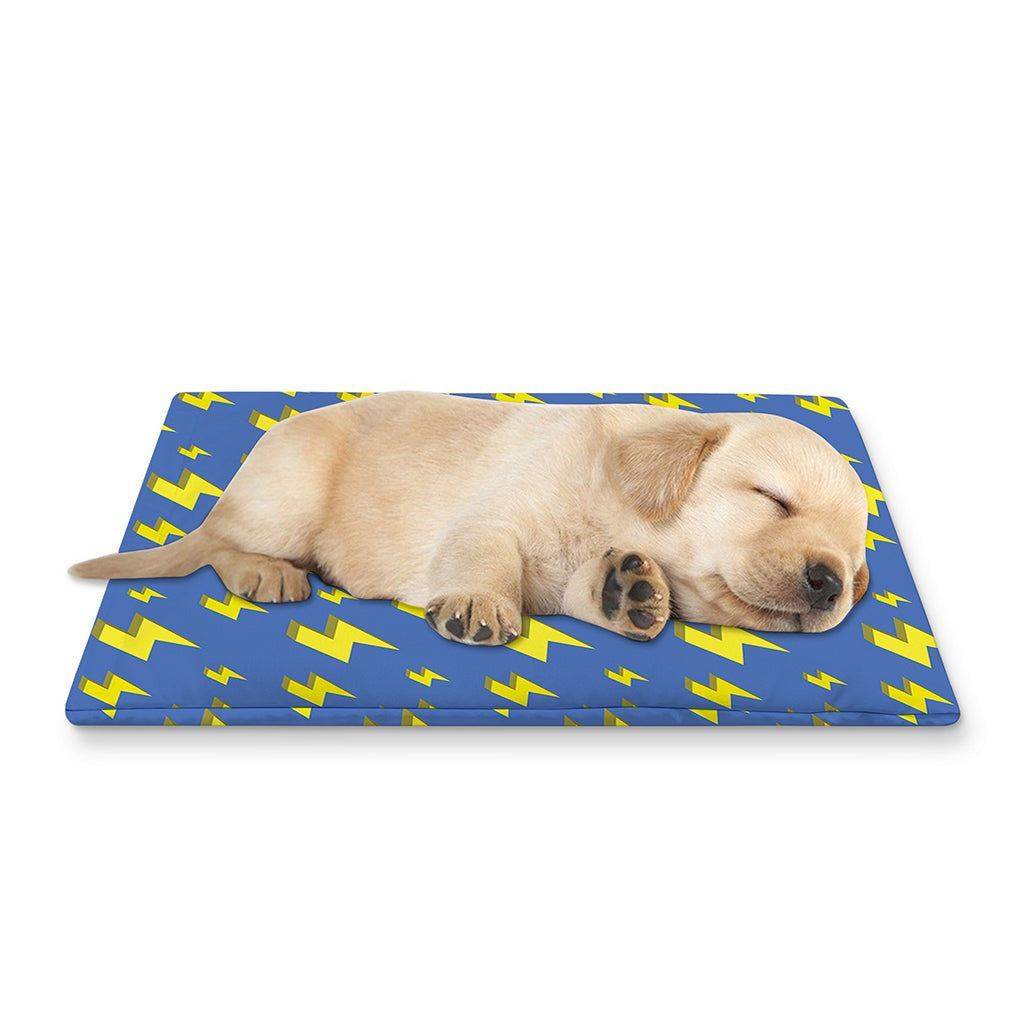 Blue And Yellow Lightning Pattern Print Pet Cooling Mat Cover