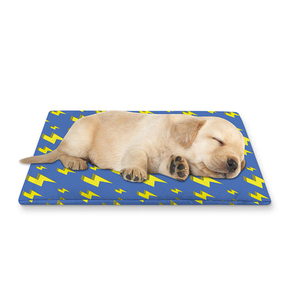 Blue And Yellow Lightning Pattern Print Pet Cooling Mat Cover