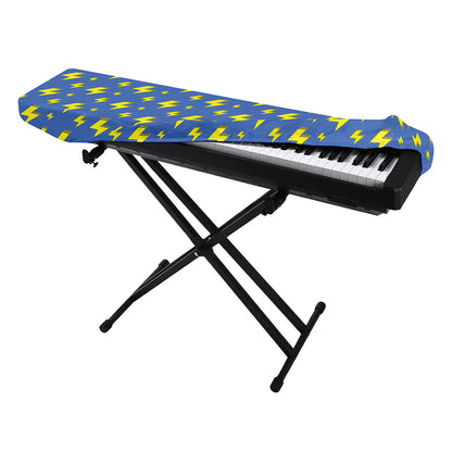 Blue And Yellow Lightning Pattern Print Piano Keyboard Cover