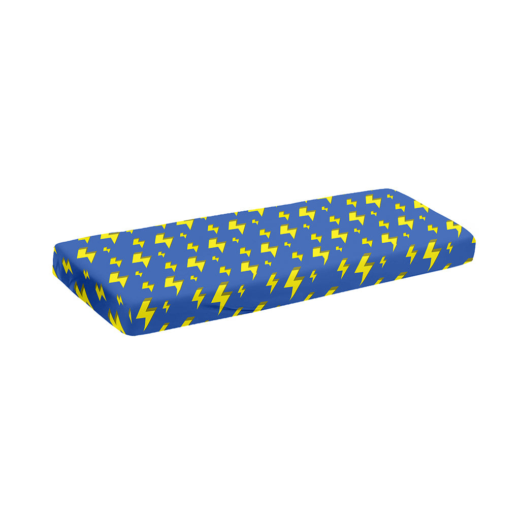Blue And Yellow Lightning Pattern Print Piano Keyboard Cover