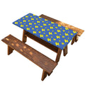 Blue And Yellow Lightning Pattern Print Picnic Table Cover