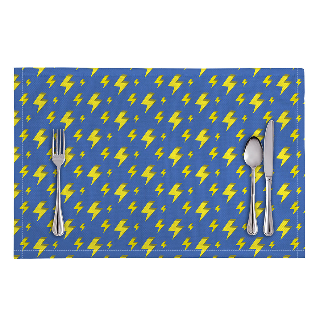 Blue And Yellow Lightning Pattern Print Placemat