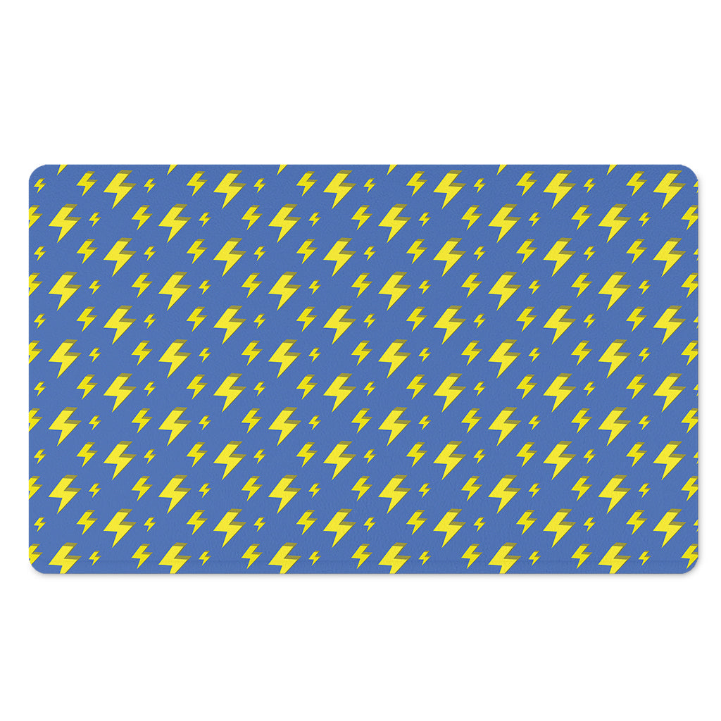 Blue And Yellow Lightning Pattern Print Polyester Doormat
