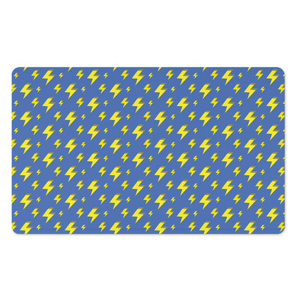Blue And Yellow Lightning Pattern Print Polyester Doormat