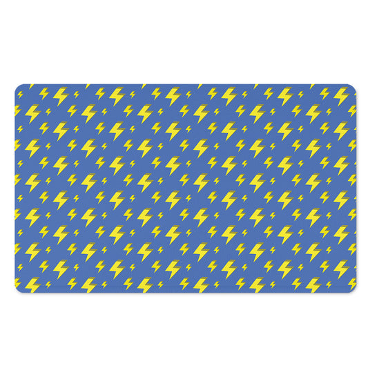 Blue And Yellow Lightning Pattern Print Polyester Doormat