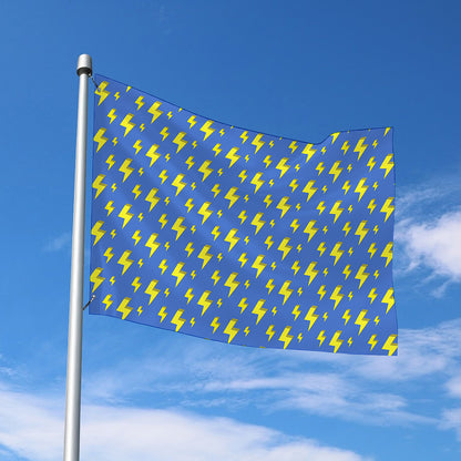 Blue And Yellow Lightning Pattern Print Polyester Flag