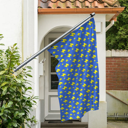 Blue And Yellow Lightning Pattern Print Polyester Flag