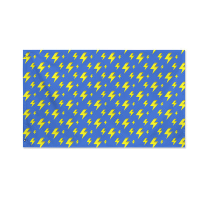 Blue And Yellow Lightning Pattern Print Polyester Flag