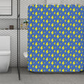 Blue And Yellow Lightning Pattern Print Polyester Shower Curtain