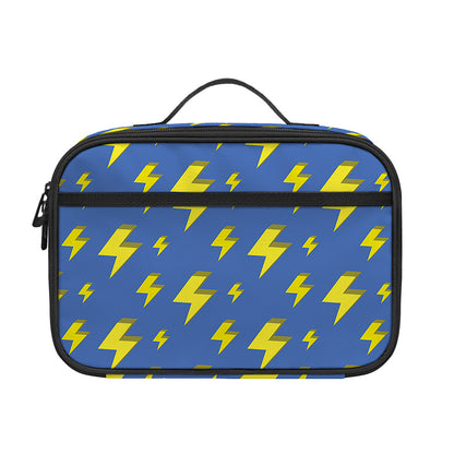 Blue And Yellow Lightning Pattern Print Portable Lunch Bag