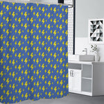 Blue And Yellow Lightning Pattern Print Premium Shower Curtain