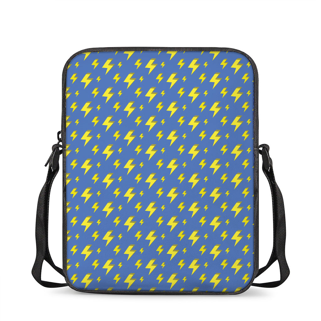 Blue And Yellow Lightning Pattern Print Rectangular Crossbody Bag