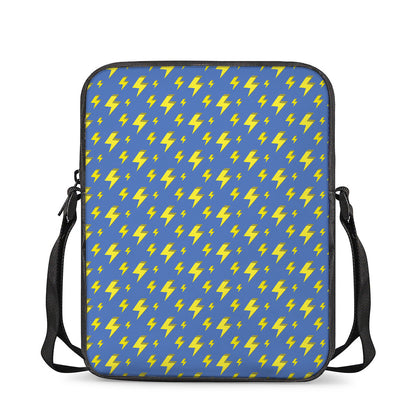 Blue And Yellow Lightning Pattern Print Rectangular Crossbody Bag