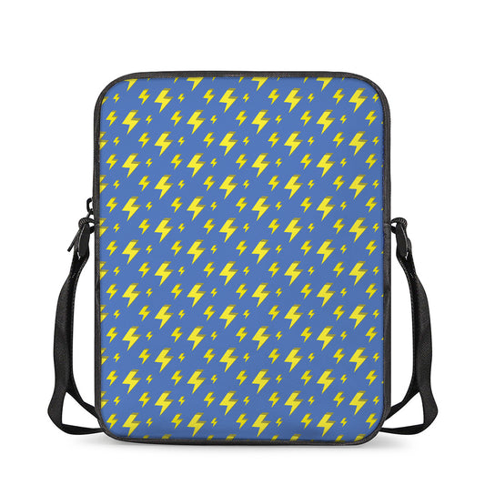 Blue And Yellow Lightning Pattern Print Rectangular Crossbody Bag