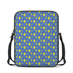 Blue And Yellow Lightning Pattern Print Rectangular Crossbody Bag