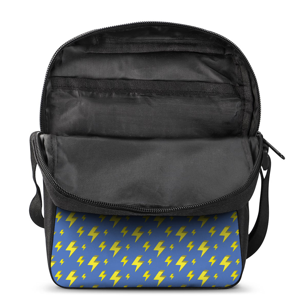 Blue And Yellow Lightning Pattern Print Rectangular Crossbody Bag