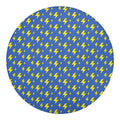 Blue And Yellow Lightning Pattern Print Round Blanket